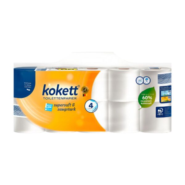 Тоалетна хартия Kokett, 4-пластова, 10 ролки