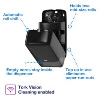 Tork Twin Диспенсър за Тоалетна Хартия Черен T6 – Голям Капацитет
