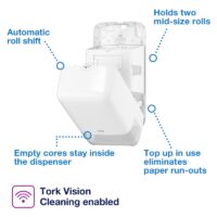 Tork Twin Диспенсър за Тоалетна Хартия Бял T6 – Голям Капацитет