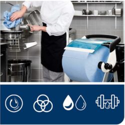 Tork Индустриалан Почистваща Хартия Синя W1/W2 – 170 м, QuickDry, 2 ролки