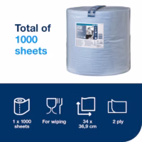 Почистваща Хартия Tork Синя W1 – 340 м, QuickDry, 2-пластова