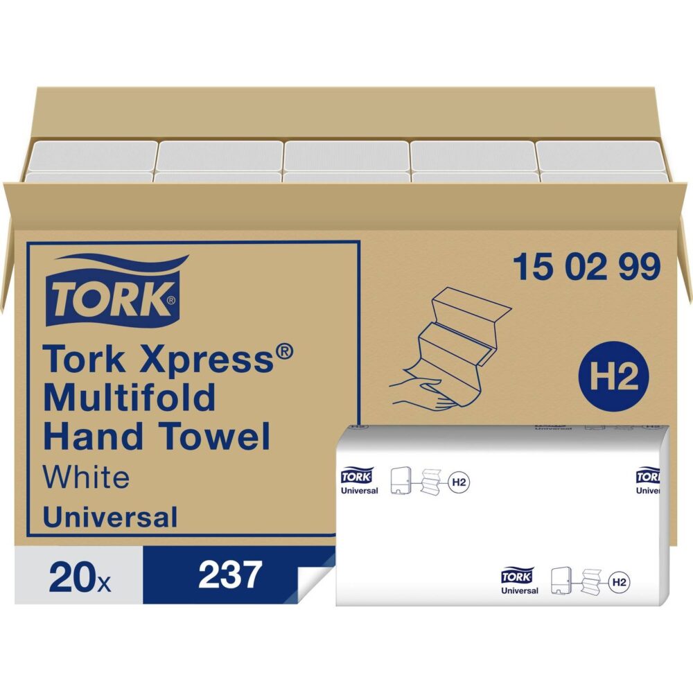 Кърпи за ръце Tork Xpress H2, Z сгъвка, 237 листа в пакет