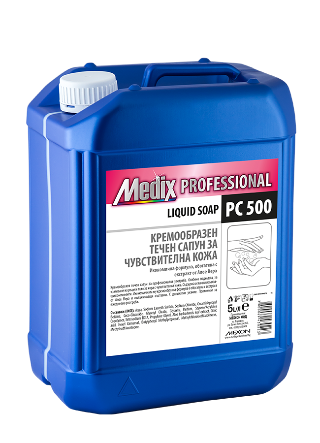 2410570022 MEDIX Professional LIQUID SOAP PC 500 – кремообразен течен сапун за чувствителна кожа (бял)