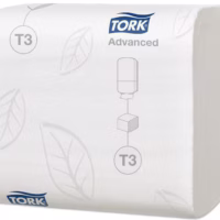 Tork сгъната тоалетна хартия T3, 2 пласта, бяла
