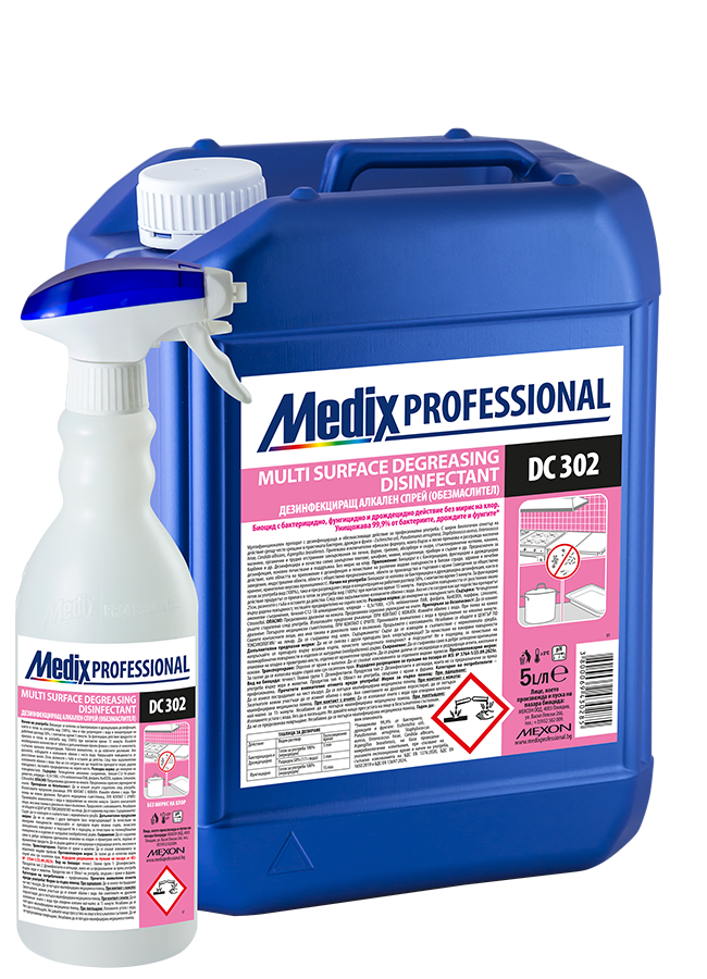 Дезинфекциращ алкален спрей (обезмаслител) MEDIX Professional DC 302
